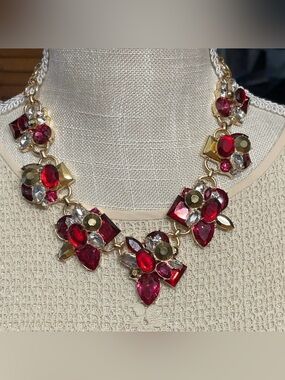 Signed Catherine Malandrino Rhinestone Statement Necklace